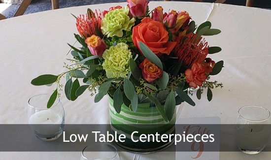 Low Table Centerpiece, Flowers For Wedding Receptions