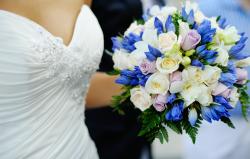 wedding bouquet  in the hands of bride